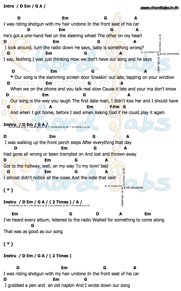 Our Song Our Song Taylor Swift
