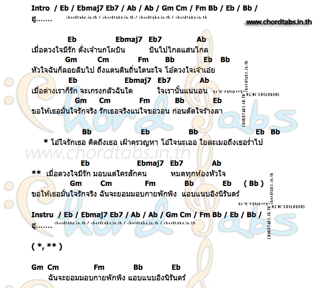 คอร์ด ใจรัก สุชาติ ชวางกูร