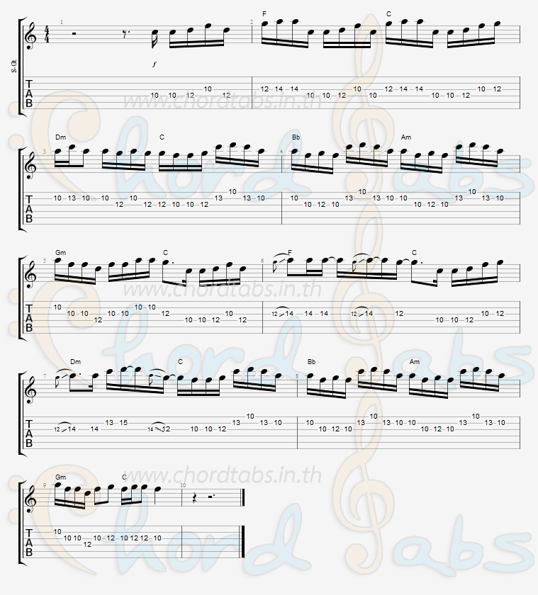 แทป เพราะเธอยังลืมเขาไม่ได้ Guitarzsk