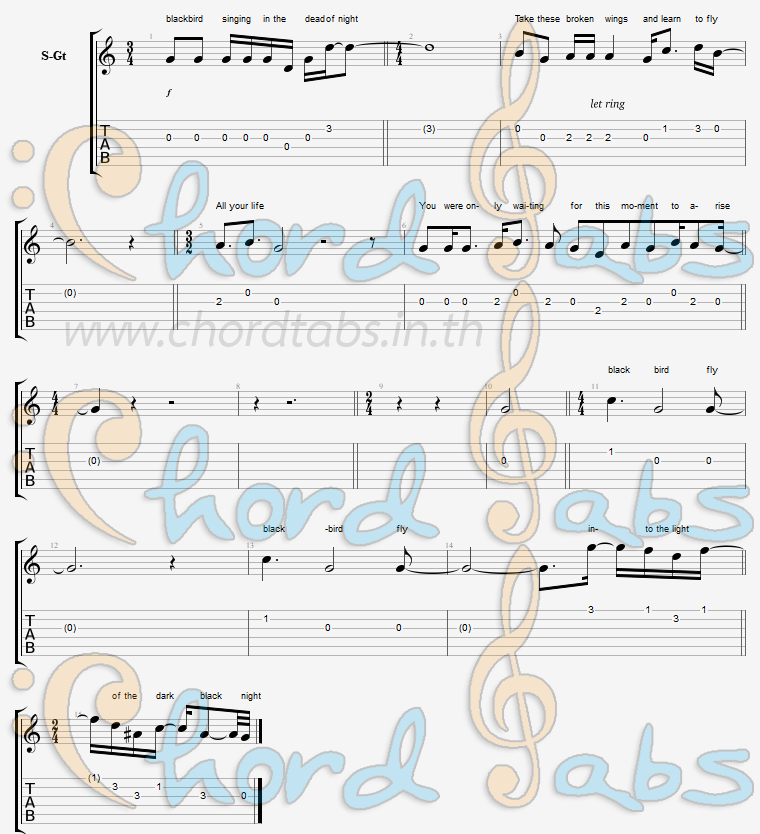แทป Blackbird The Beatles
